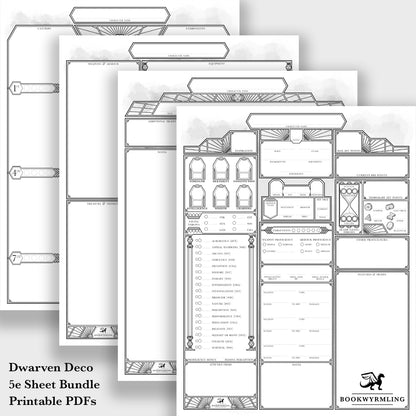 Dwarven Deco - 5e Character Sheets