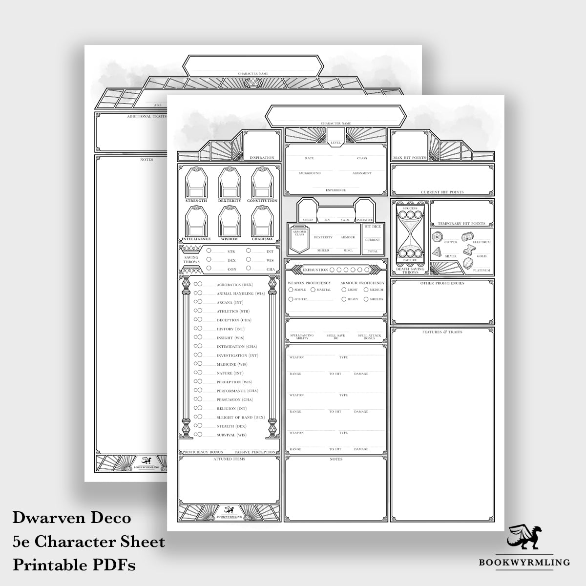 Dwarven Deco - 5e Character Sheets